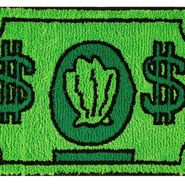RoomTalks Cute Green Runner Rugs for Bedroom Bathroom 2'x4.3' Extra Long Bath Mat Non Slip Washable, Boho Coastal MR Krabs Money Cartoon Funny Cool Throw Runner Rugs Soft Shag Accent Bedside Floor Rug