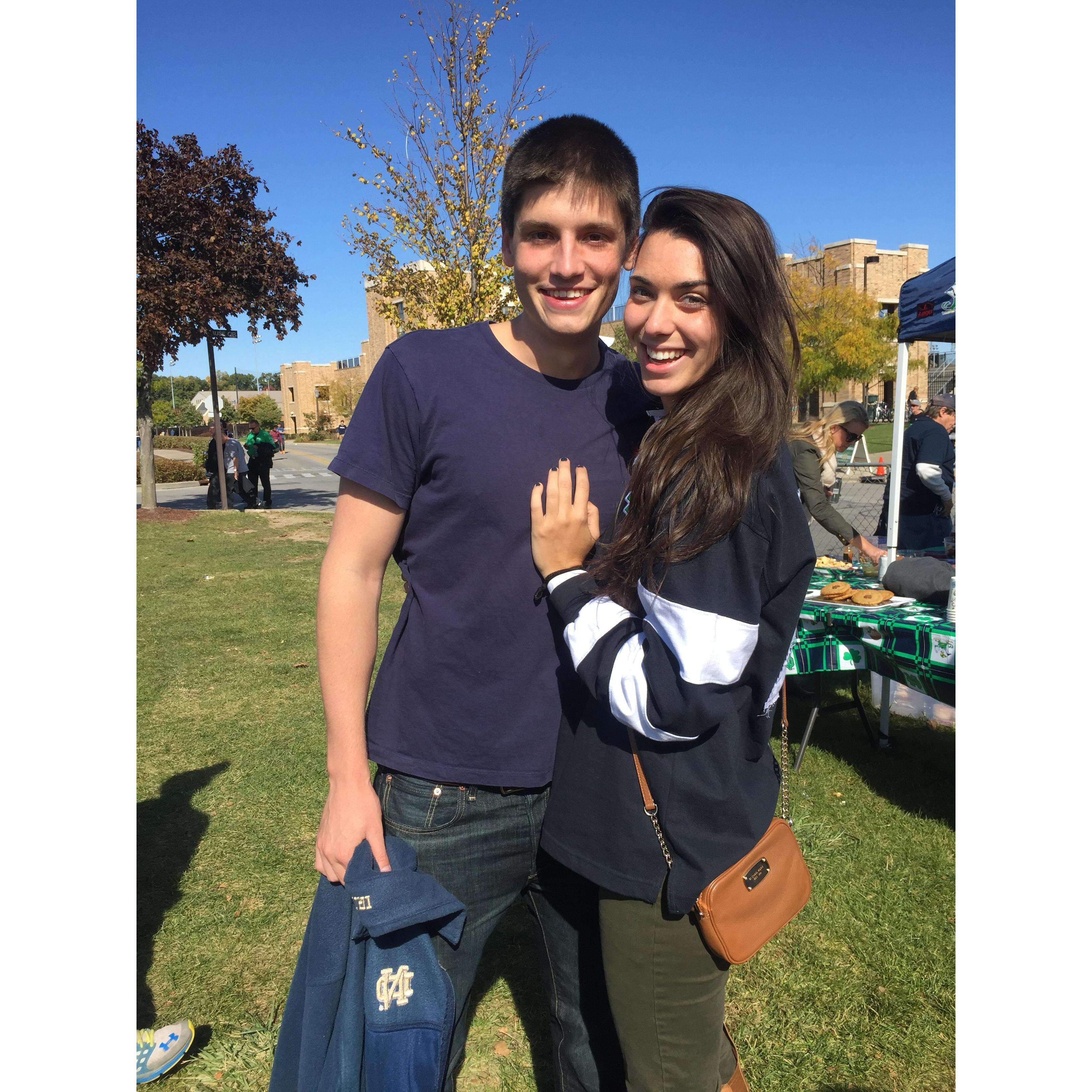 Our first ND football game together, Fall 2014