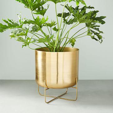 Spun Metal Standing Planter