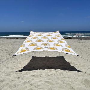 Neso Tents Beach Tent with Sand Anchor, Portable Canopy Sunshade - 7' x 7' - Patented Reinforced Corners (Sunshine)
