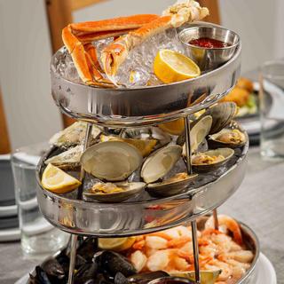 Oval Three-Tiered Double-Wall Seafood Tower