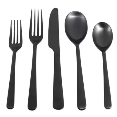 Cambridge® Silversmiths Julie Satin 5-Piece Flatware Place Setting in Black