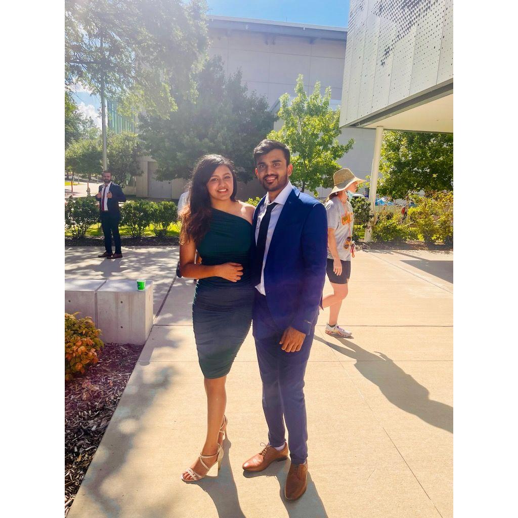 We met in grad school, and this was our graduation day!