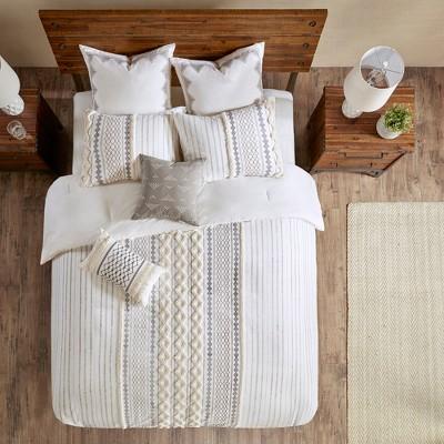Full/Queen 3pc Imani Cotton Comforter Mini Set Ivory