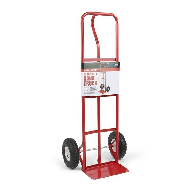 Simpli-Magic Steel Pneumatic Hand Truck Dolly - 600-Lb. Capacity, 10in. Tires, Premium American Red Finish