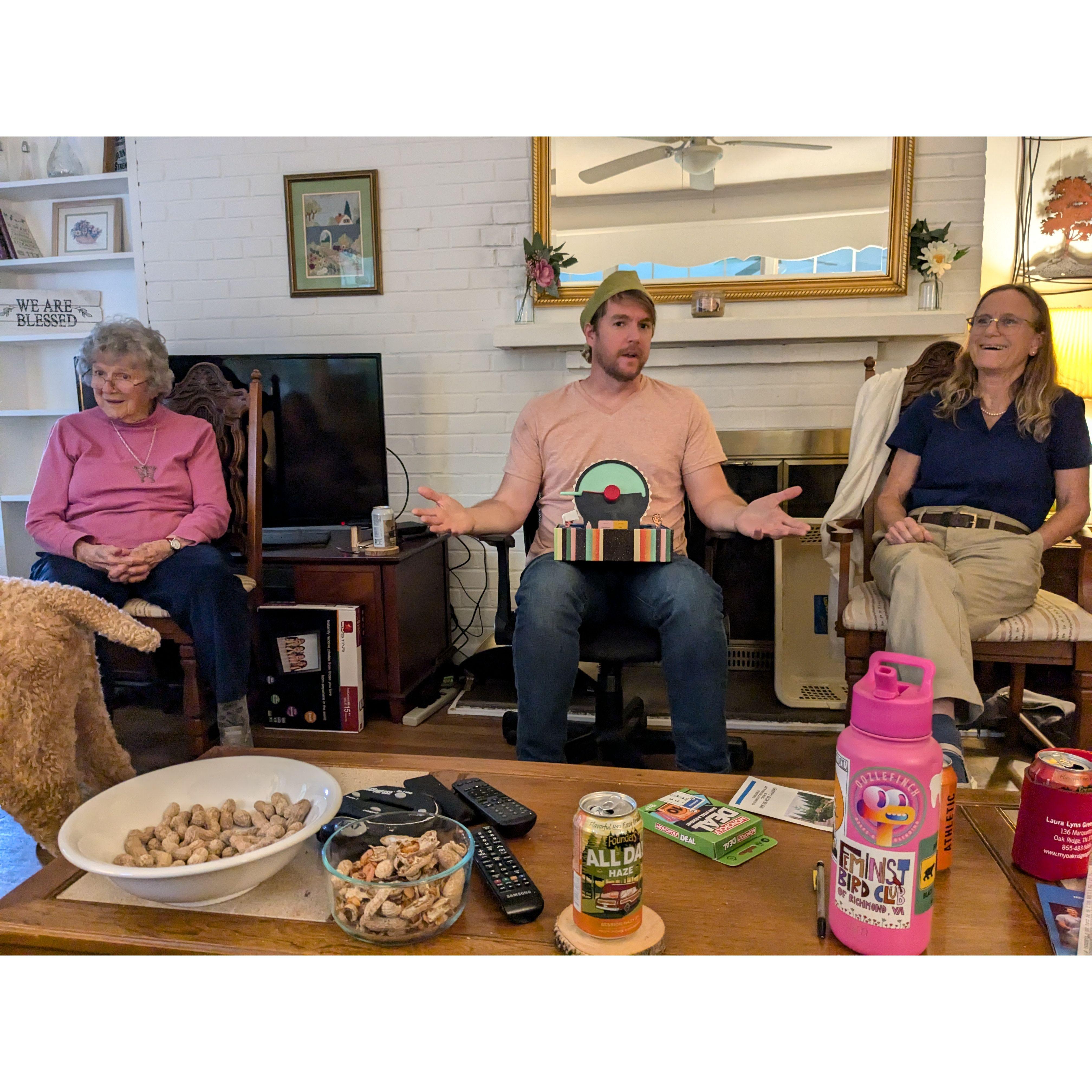 The moment Hilda knew he was the one is when Aaron donned a sofa cover "hat" without question in order to join the sofa cover hat team during a game of Wavelength.