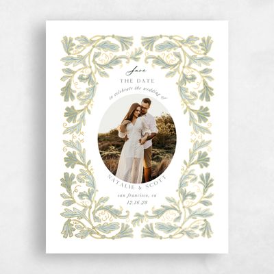 Sage, Green Wedding Save the Date - Briar Photo Foil