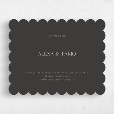 Grey Scalloped Wedding Save the Date - Sharpe Classic