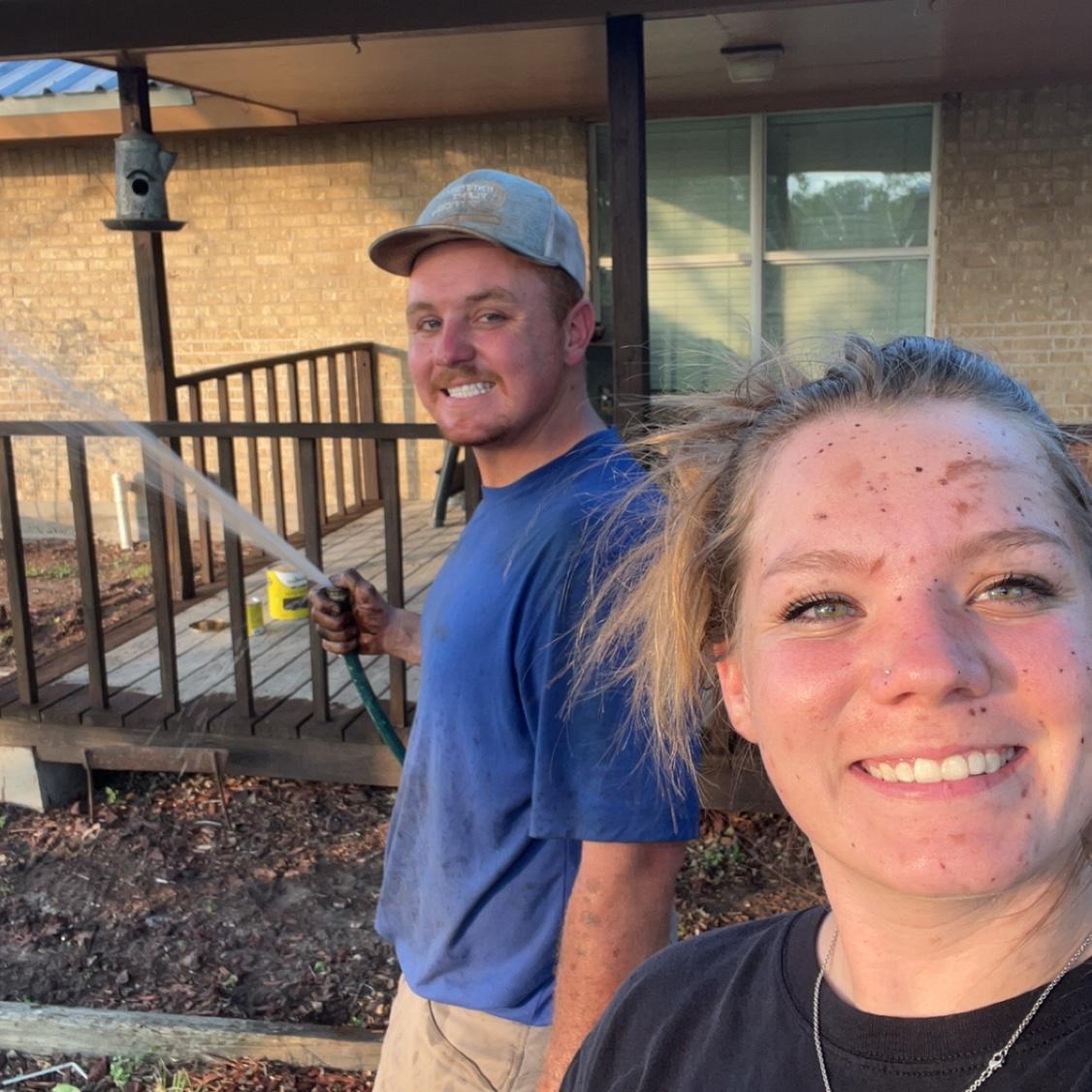 Staining our porch