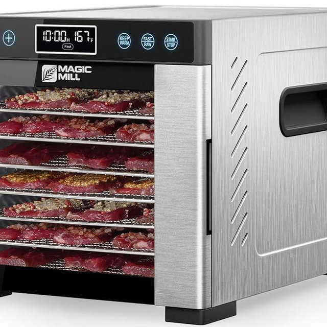 Magic Mill Pro 7-Tray Stainless Steel Food Dehydrator | Digital Timer & Temperature Control, Keep Warm Function, ETL Approved (Renewed)