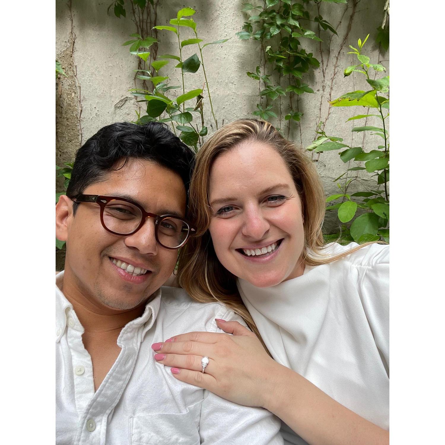 Celebrating at our engagement party