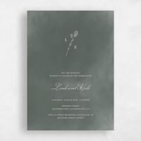 Green Wedding Invitation - Dubuque Stamp