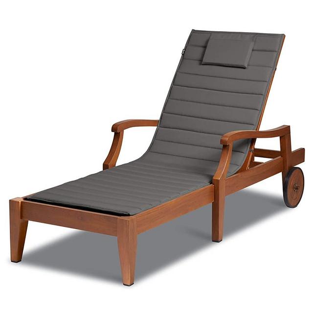 Classic Accessories Storigami Water-Resistant 80 x 26 Inch Chaise Lounge Cushion, Light Charcoal (Chair not included)