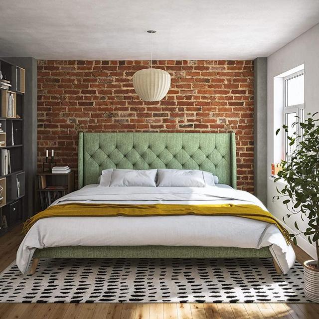 Novogratz Her Her Majesty Bed, King, Light Green