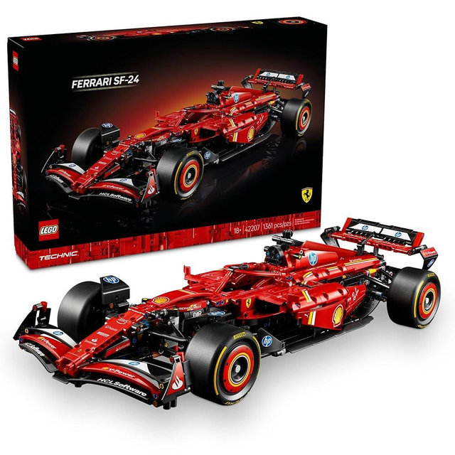 LEGO Technic Ferrari SF-24 F1 Model Car Kit - Building Set for Adults, Ages 18+ with Realistic Features - Ferrari F1 DIY Craft for Display - Gift Idea for F1 Fans - 42207