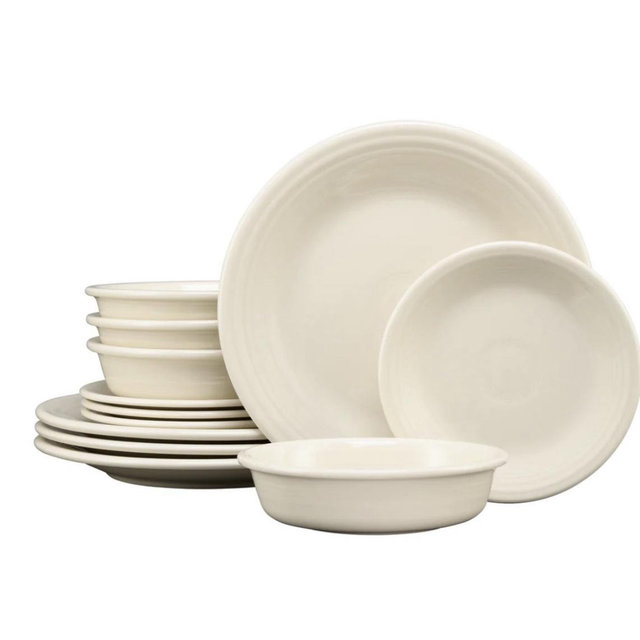 Fiesta Classic Rim 12-Piece Dinnerware Set, Service for 4