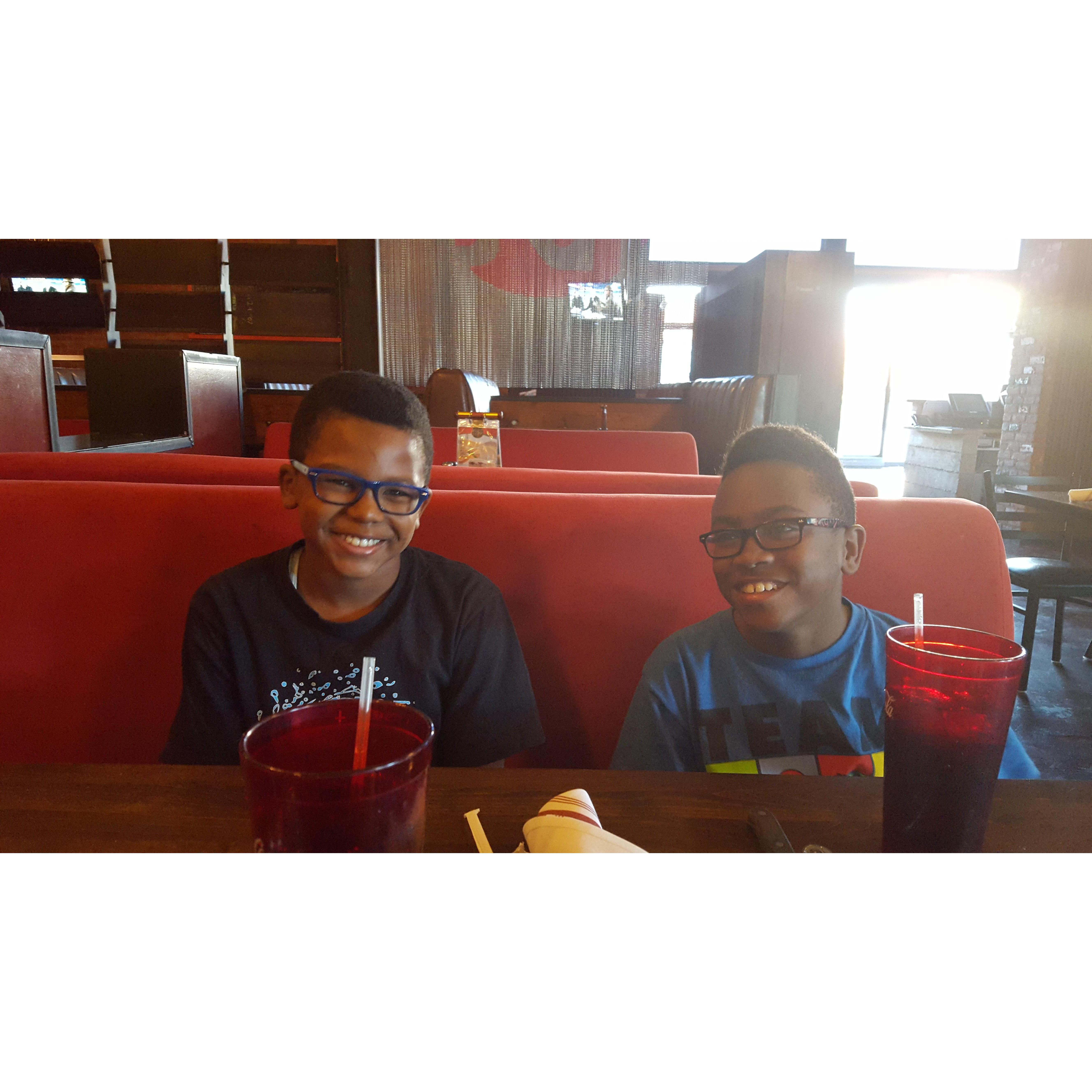 The boys...out for lunch. (2015)