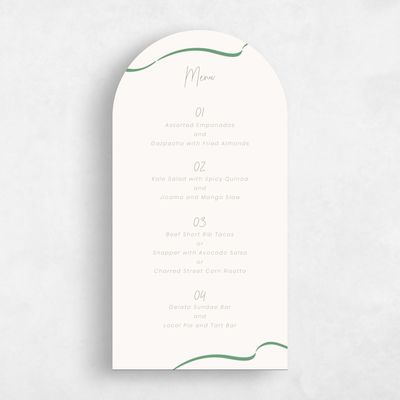 Green Arch Wedding Menu - Cosette