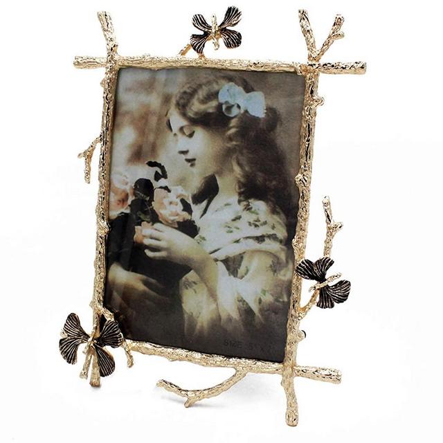 Funerom Picture Frame 5x7 inch Photo Display for Desk(Golden)