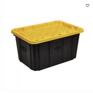 27 Gal. Tough Storage Tote in Black and Yellow
