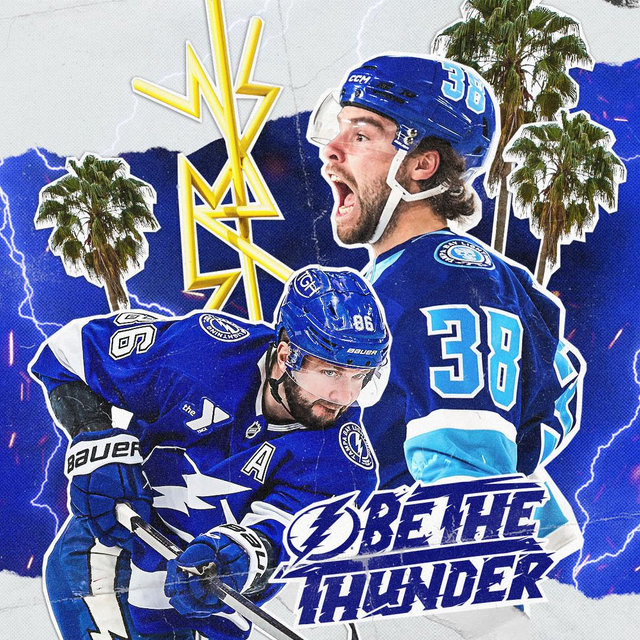 Tampa Bay Lightning game on the glass