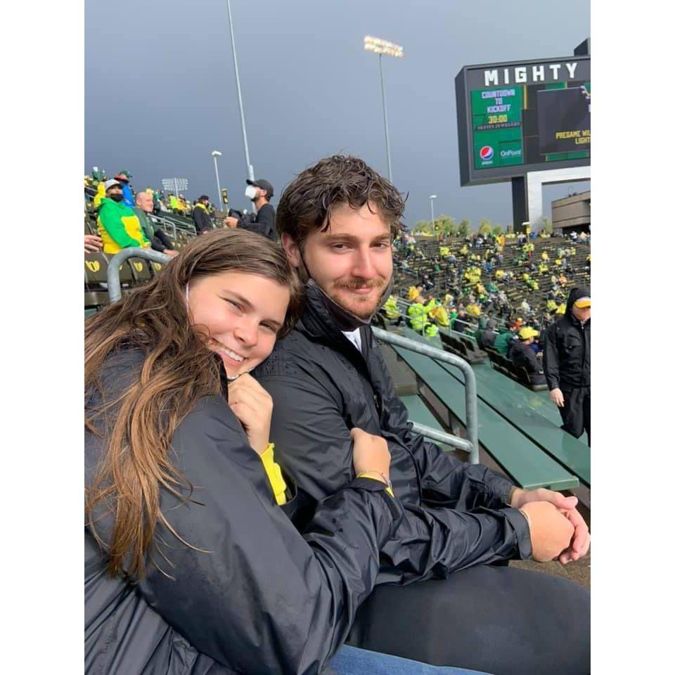First home Oregon football game. 
September 2021