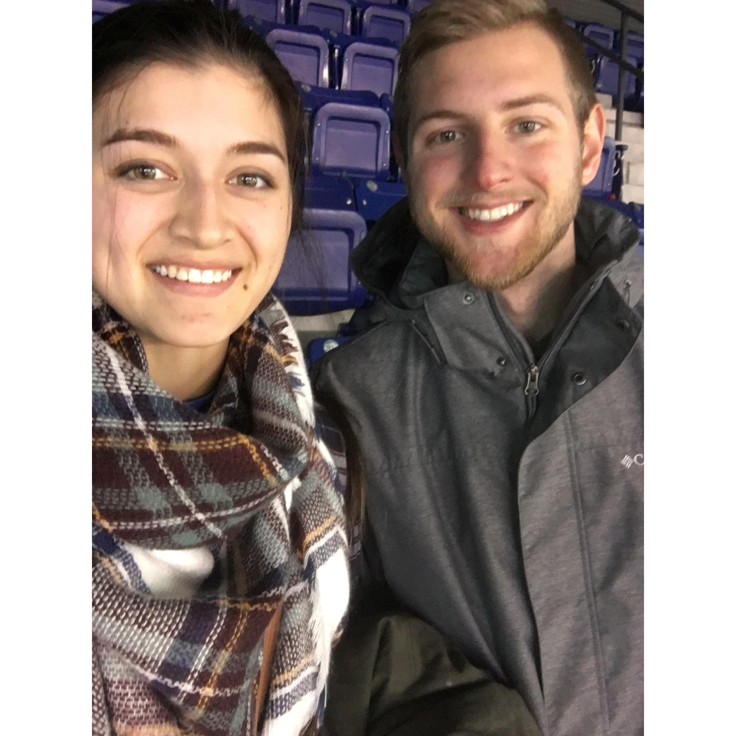 New Year’s Day game at Lucas Oil and the Colts won against the Jaguars! Anj lost the bet and had to buy Bdubs.