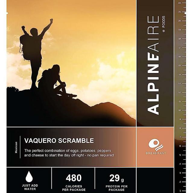 AlpineAire Foods Vaquero Scramble, Freeze-Dried/Dehydrated, Entrée Meal Pouch, Just add Water, Black