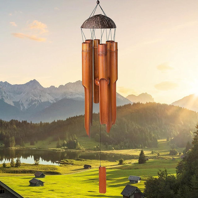 Nowpis 38" Bamboo Wind Chimes, Handcrafted Bamboo Wind Chime Bring a Unique and Soothing Melody, Create a Zen Atmosphere for Outdoor Garden and Indoor Decor, Perfect for Sympathy, Memorial Gifts