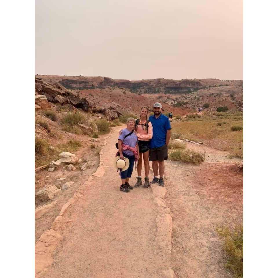 On the hike up with my sweet grandma before Hayden popped the big question!
