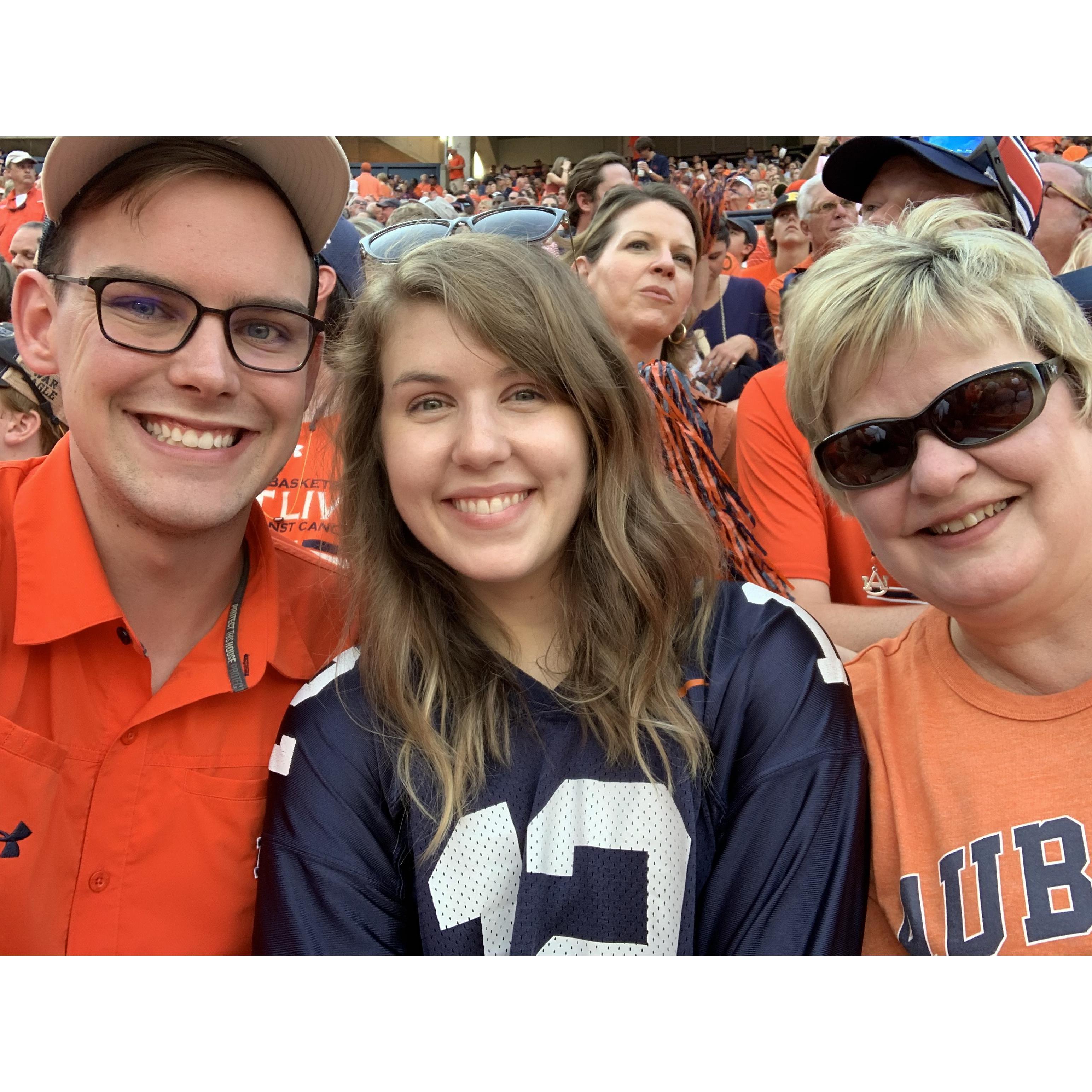 Auburn football with Jacob's mom