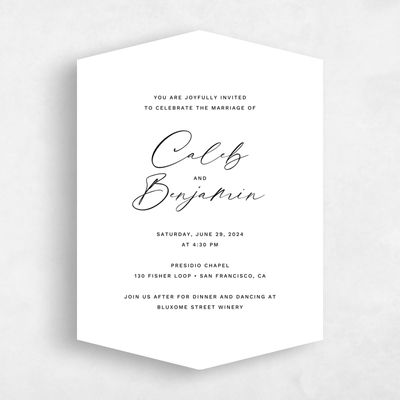 White Diamond Wedding Invitation - Halbert Portrait
