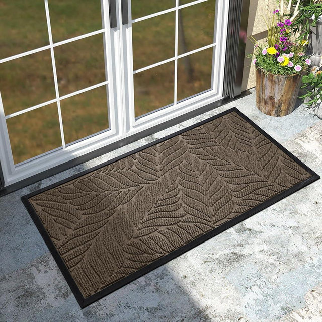 Yimobra 47x24 Large Door Mat Outdoor Indoor, All-Season Waterproof Door Mat Outside Entrance, All-Weather Non-Slip Outside Doormat for Garage Patio Entryway, Brown