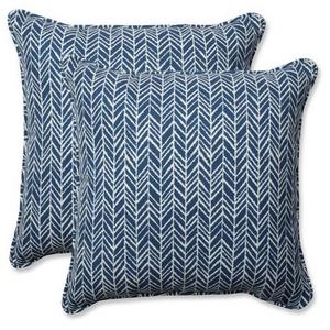 Outdoor/Indoor Herringbone Throw Pillow Set of 2 - Pillow Perfect®