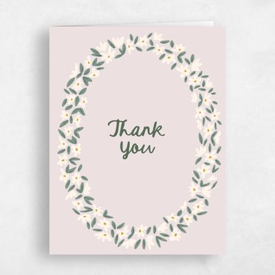 Light Mauve, Pink Wedding Thank You - Marguerite Portrait