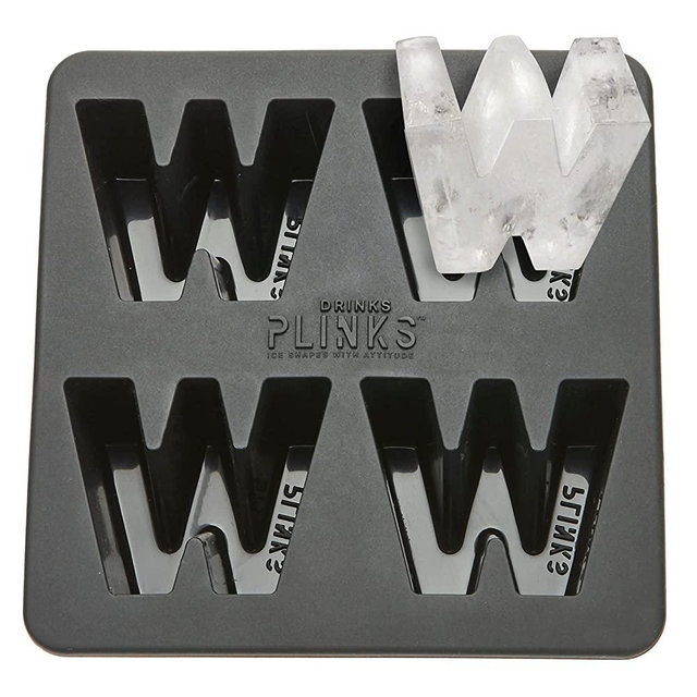DRINKSPLINKS Silicone W / M Ice Molds - W/M Whiskey Ice Cube Trays - Big Letter M W Monogram Ice Maker - Cocktail Drinks Bar Accessories Crafting Resin Baking Flexible Reusable Silicone Mould