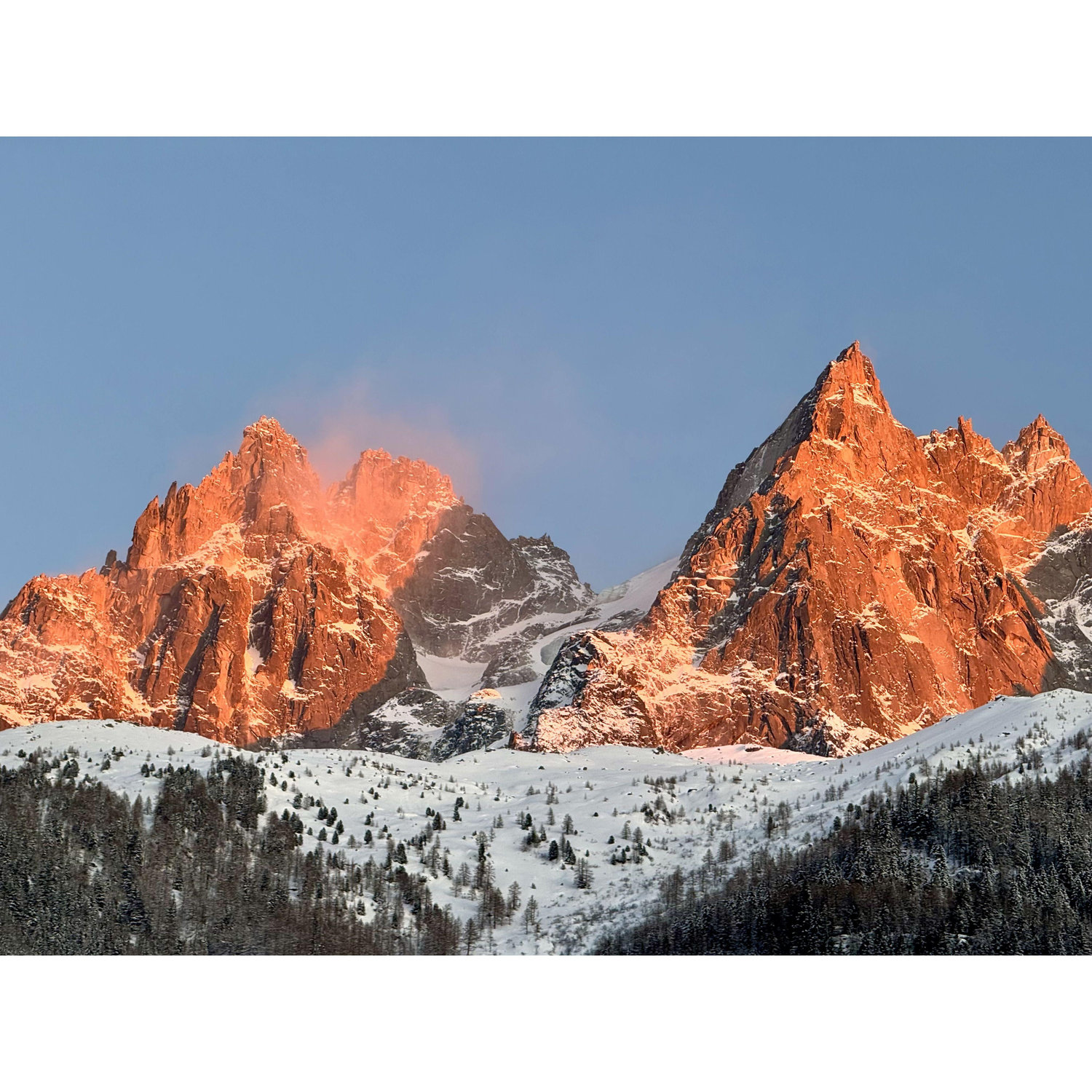 Golden hour in Chamonix.