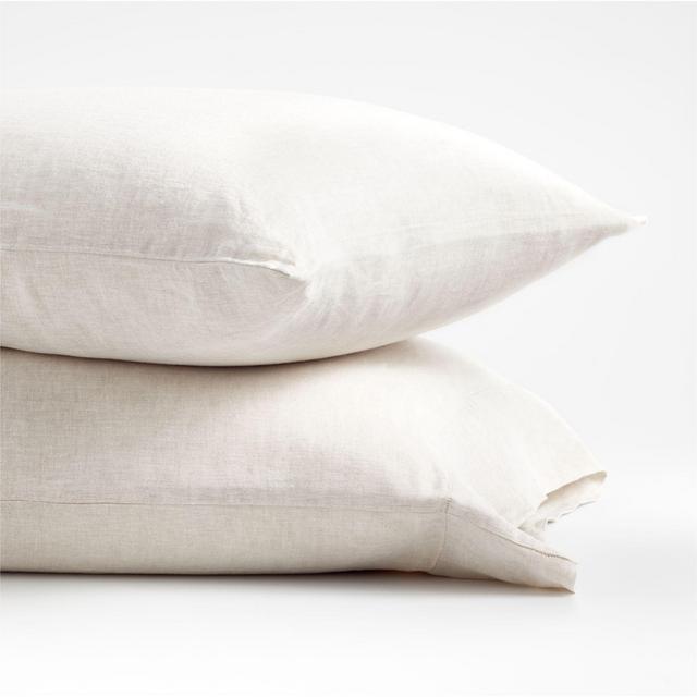 European Flax ®-Certified Linen Warm Natural King Pillowcases, Set of 2