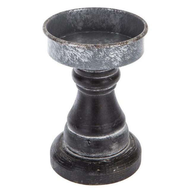 Wood Pedestal Candle Holder