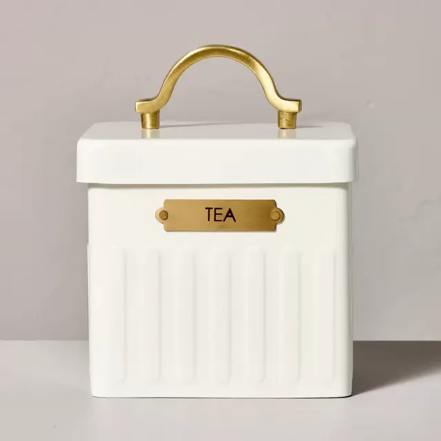 Metal Tea Tin Cream/Brass - Hearth & Hand™ with Magnolia