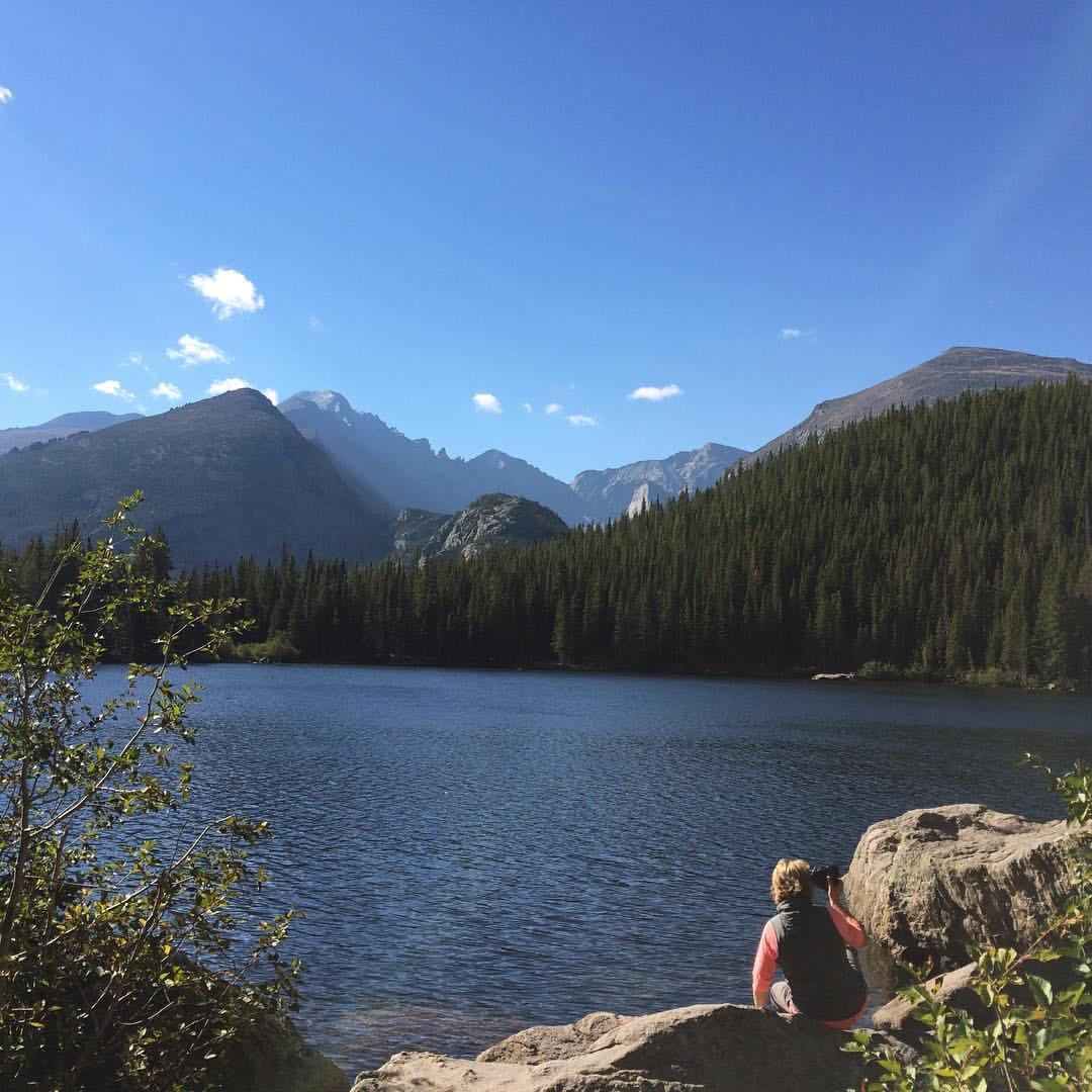 Hiking in Estes Park when we matched on Bumble.