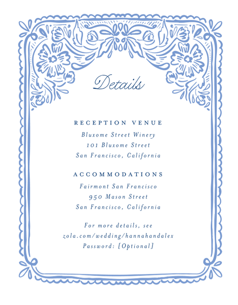 Pienza | Dark Pastel Blue | Zola Wedding Enclosure Cards