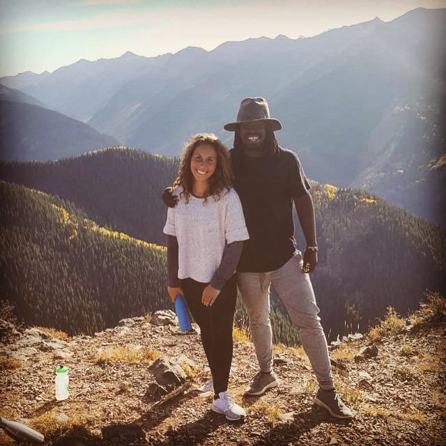 In one of our favorite spots - overlooking the back of Aspen Mountain in Colorado.