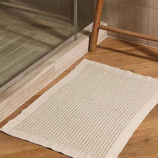 ONSEN Supima Waffle Bath Mat – Ultra-Absorbent, Quick-Drying 100% Supima Cotton Bathroom Rug – Soft, Durable & Stylish (Oatmeal)