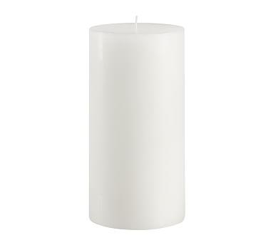 Unscented Wax Pillar Candle, White - 4 x 8