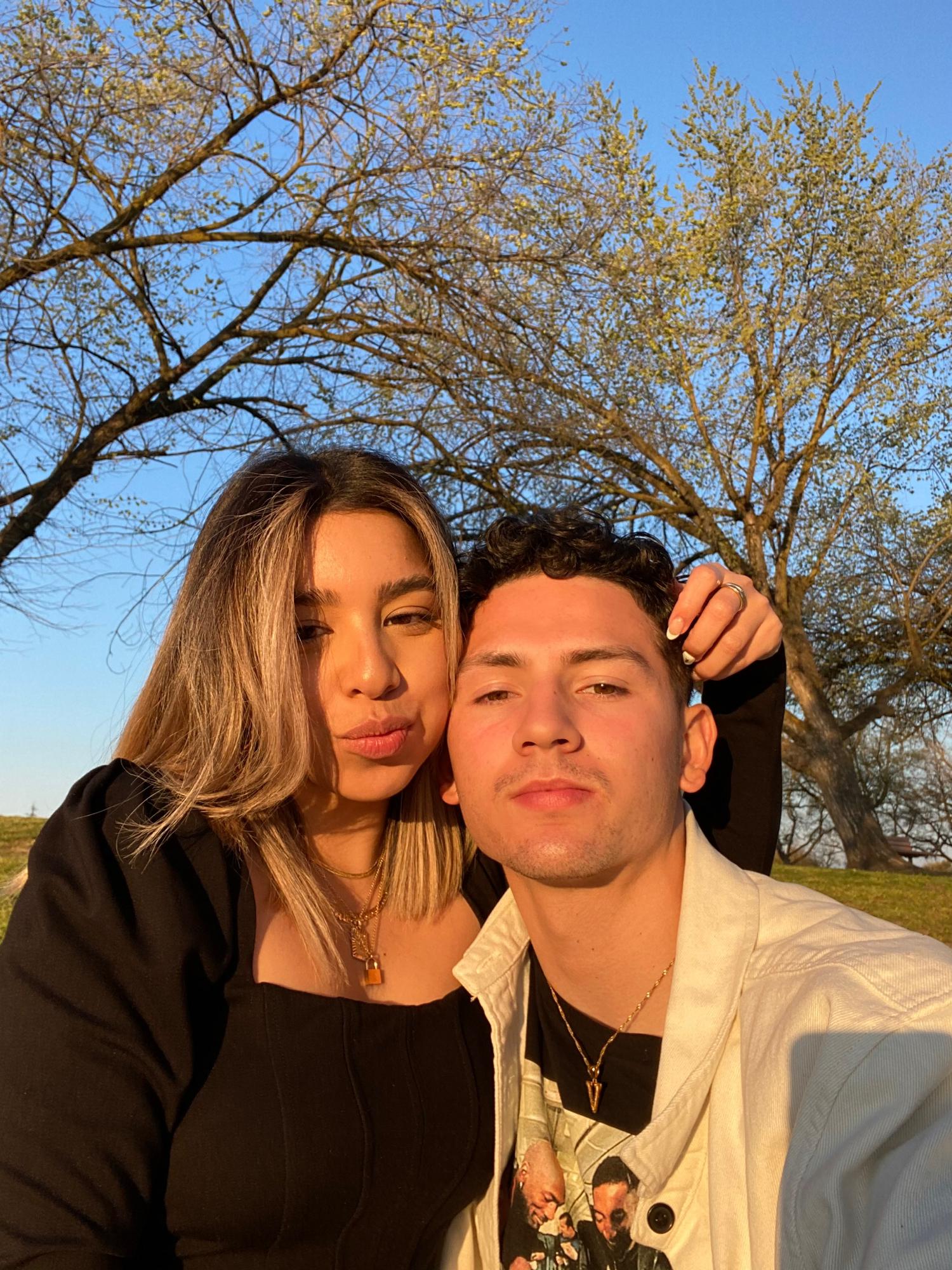 Our first Valentine’s Day together 💌 - Israel planned a picnic in the park with chocolate covered strawberries and a charcuterie board 🍓🧀