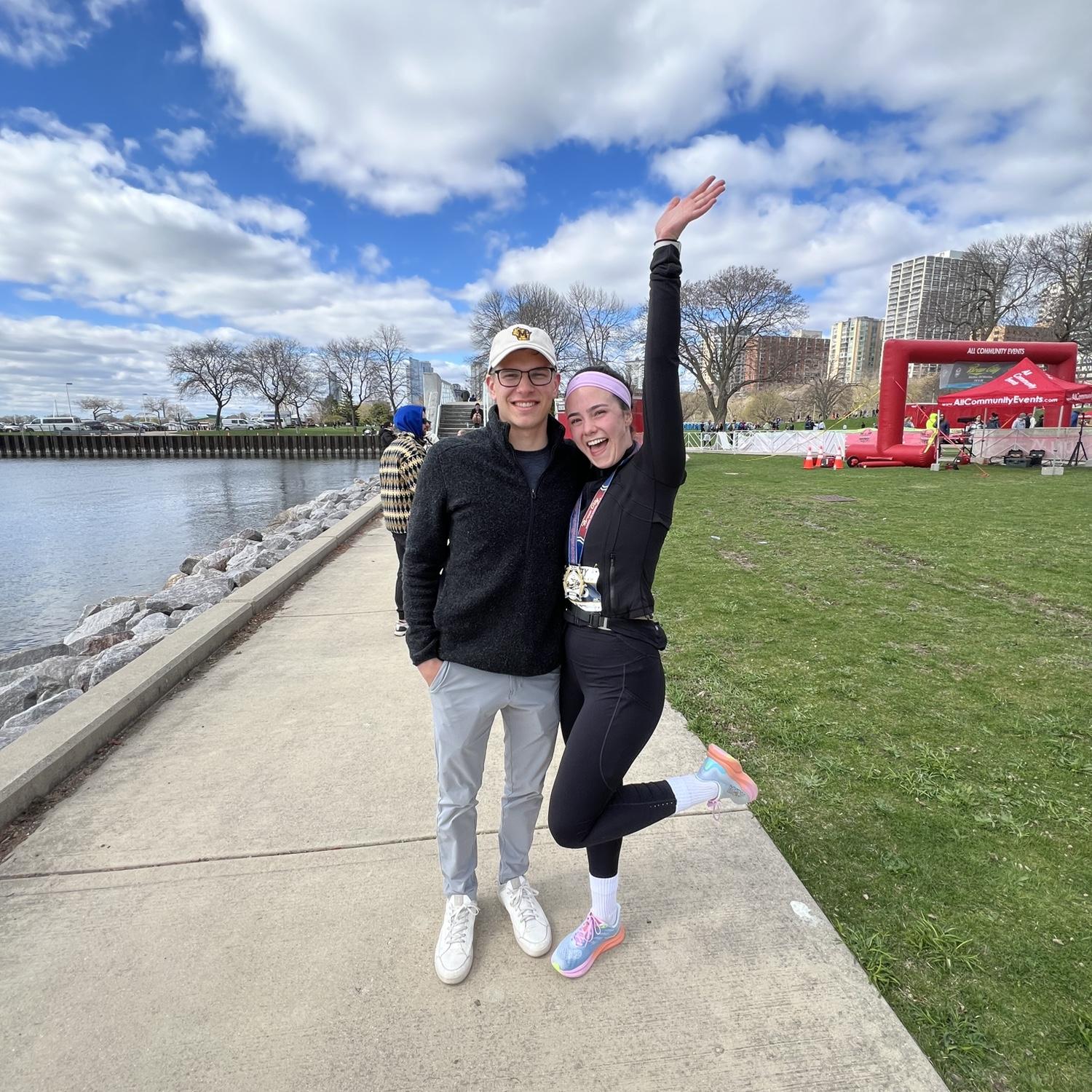 Half marathon! Sam and the gang only saw me at one checkpoint because I was running too fast