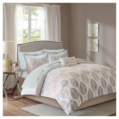 Coral & Green Prospect Park Complete Comforter Set (Queen)