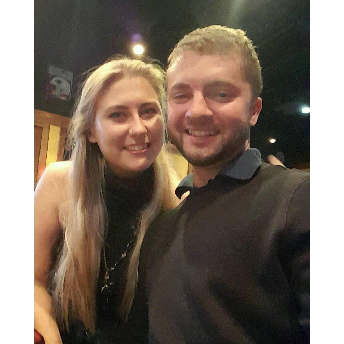 One of our early dates! Out with friends for the night!