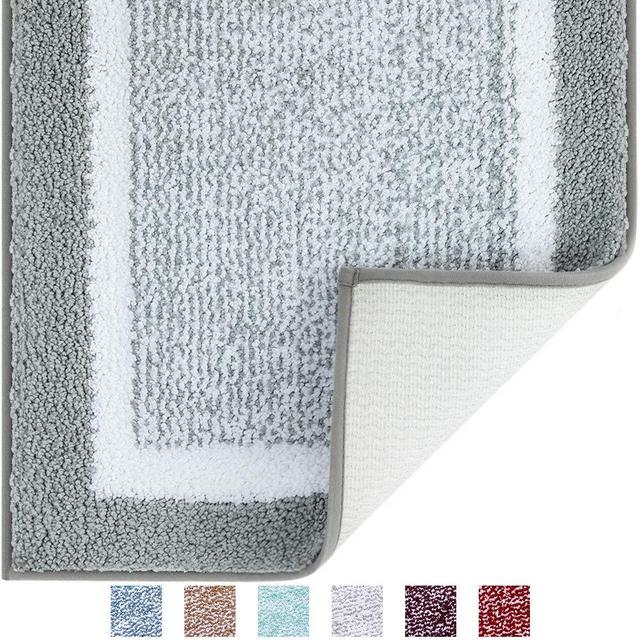 Bathroom Rug Mat, Ultra Soft and Water Absorbent Bath Rug, Shower Mats, Machine Wash/Dry, for Tub, Shower, and Bath Room(20" X 32", Grey)